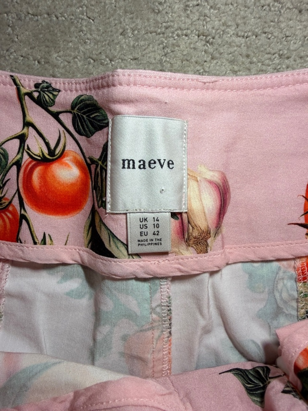 Maeve High-Rise Printed Crop Wide-Leg Pants garden veg print Anthropologie US10 - Picture 9 of 13